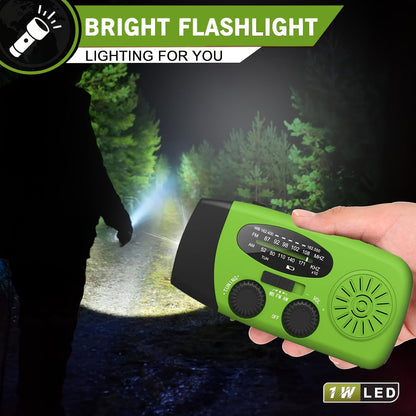 SurvivorPro - Draagbare Noodradio met Powerbank & LED-zaklamp, Zonne- en USB-oplaadbaar