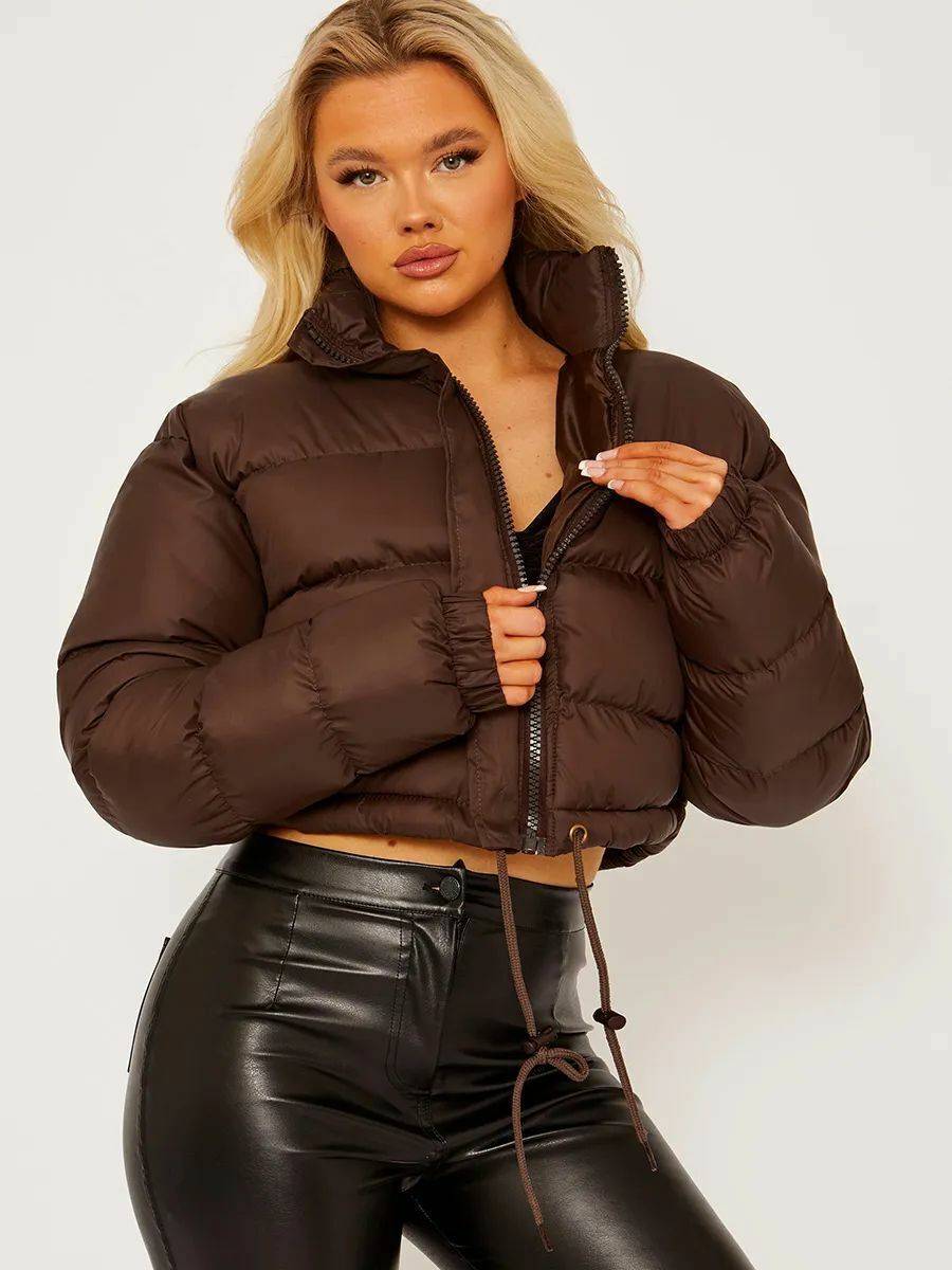 Casual Cropped Puffer Winterjas Voor Dames - Sasha