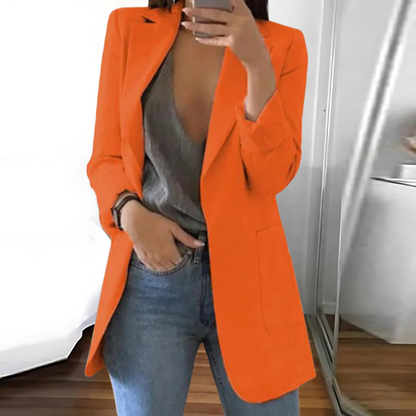 Casual Winterblazer Met Open Voorkant | Lange Mouwen