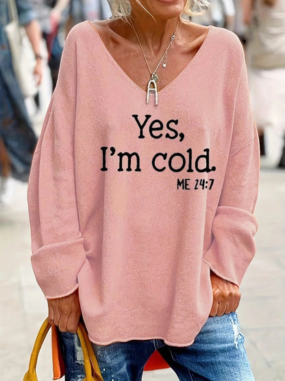 Casual Trui Met V-hals | Oversized