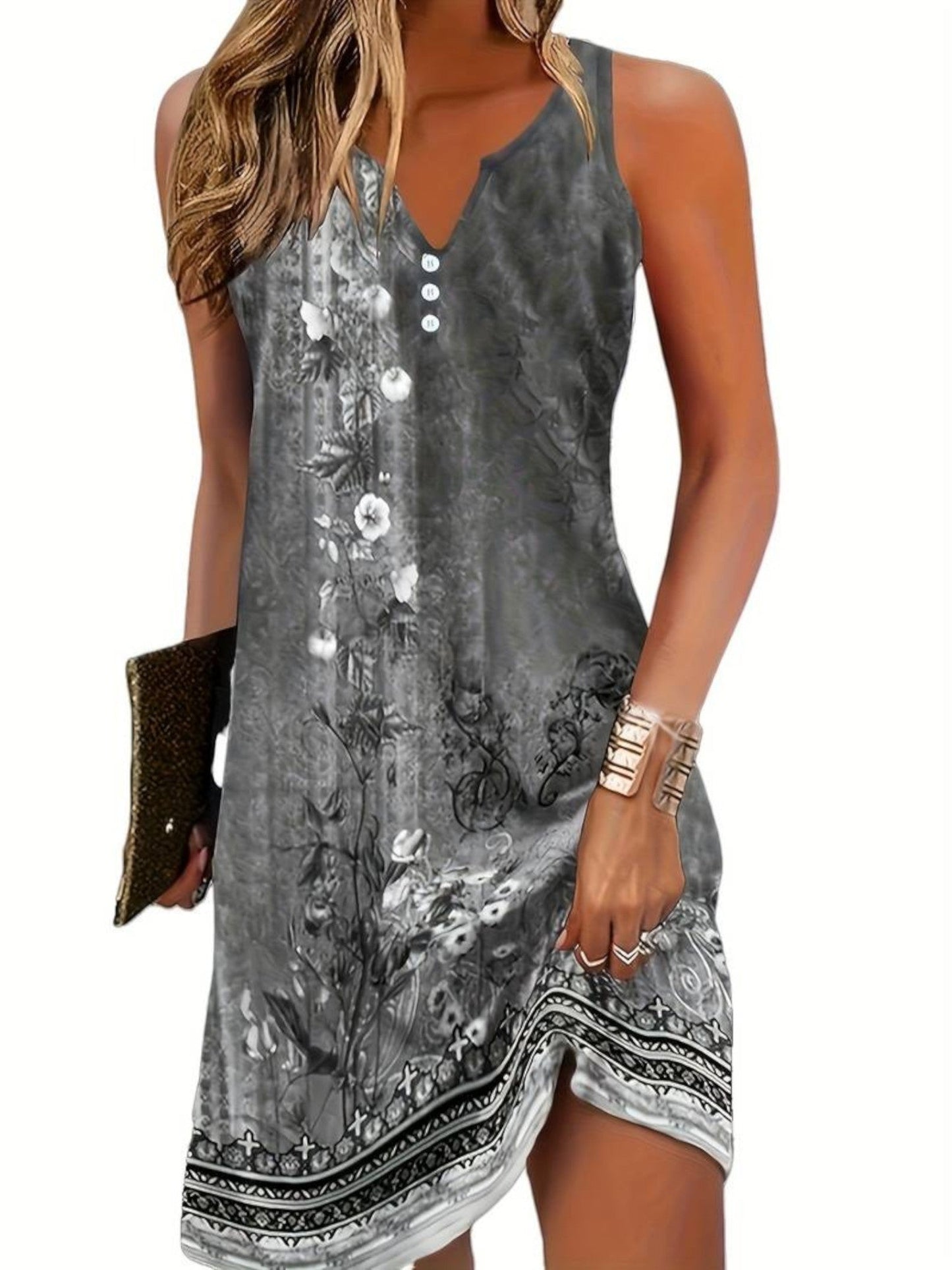 Mouwloze Zomerjurk Met V-hals | Mini
