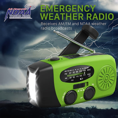 SurvivorPro - Draagbare Noodradio met Powerbank & LED-zaklamp, Zonne- en USB-oplaadbaar