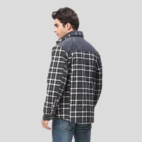 Trendy Geruite Jas Met Borstzakken Voor Heren | Winter