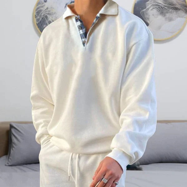 Casual Oversized Trui Met V-hals Voor Heren | Warm