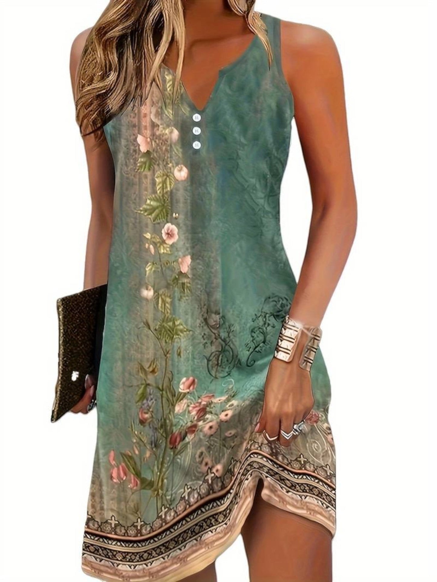 Mouwloze Zomerjurk Met V-hals | Mini