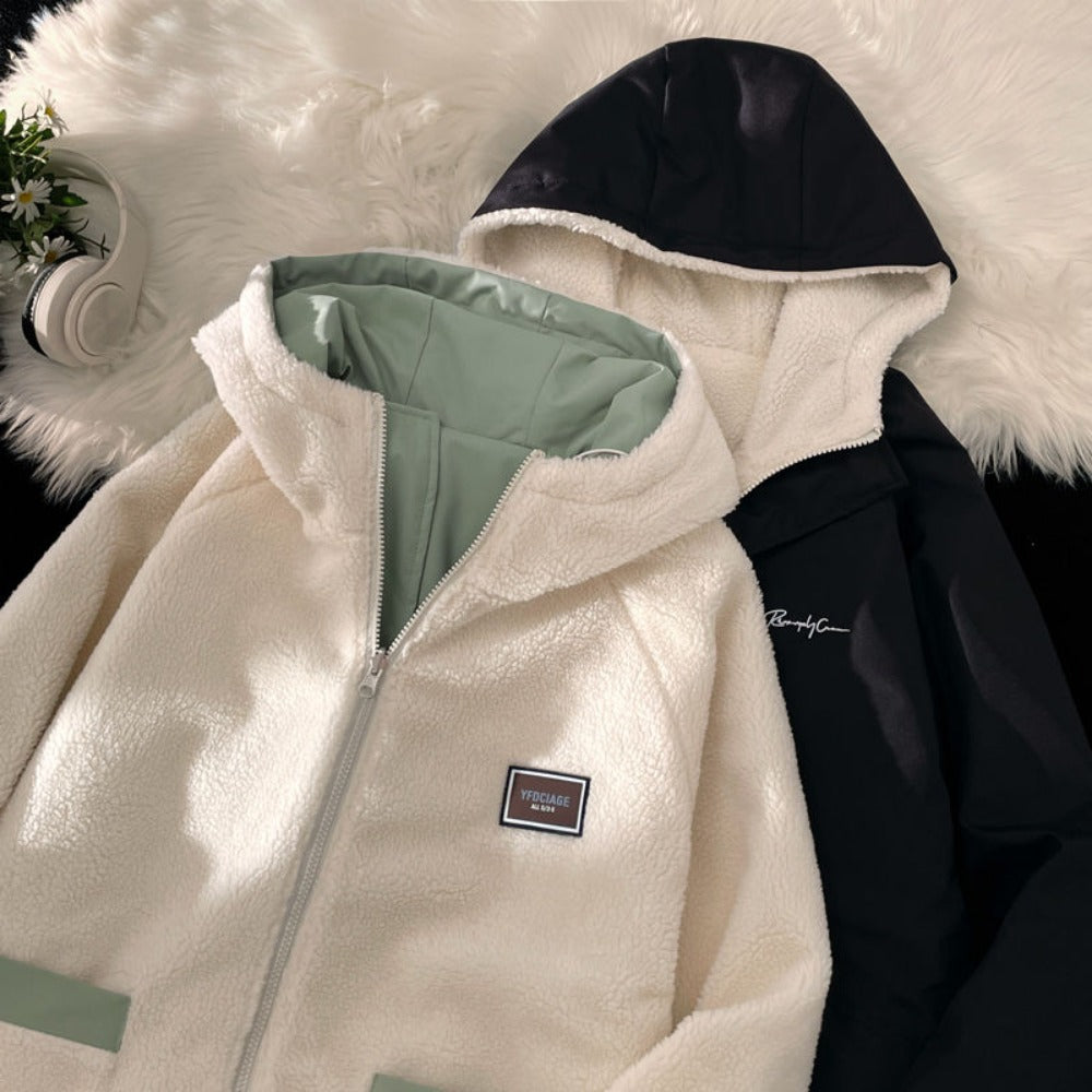 Omkeerbare Fleece Winterjas Voor Mannen | Met Capuchon