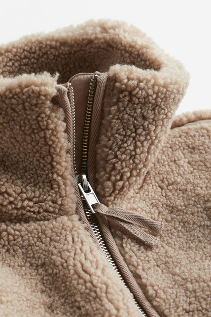 Teddy Vest Met Opstaande Kraag | Warm