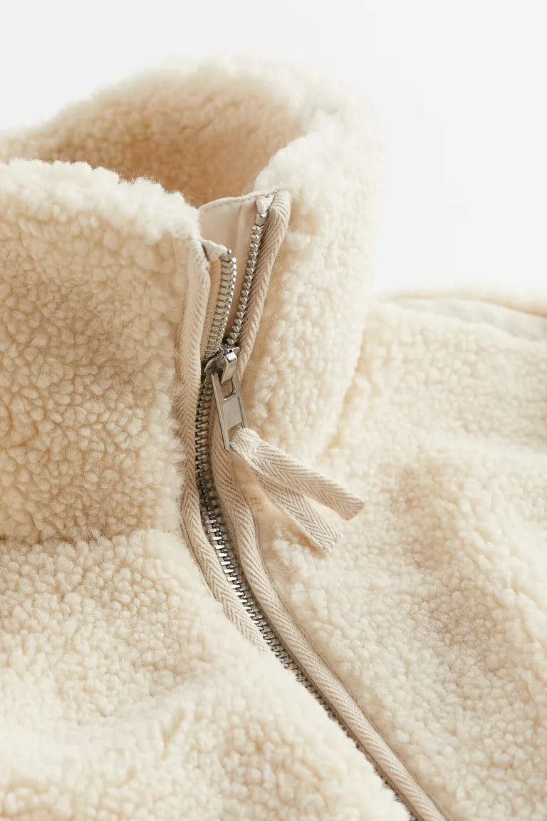 Teddy Vest Met Opstaande Kraag | Warm