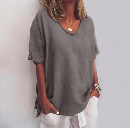 Elisa | Zomerse Blouse Met Losse Pasvorm | Korte Mouw