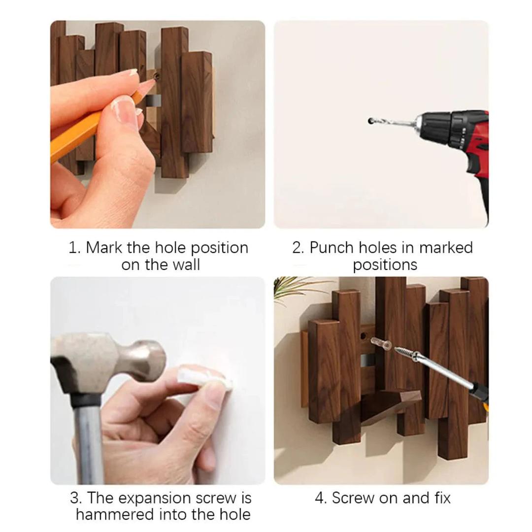 Piano-stijl Kapstok van Walnoot of Beukenhout