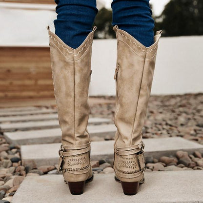 Cowboylaarzen Met Blokhak Voor De Winter | Decoratieve Gesp