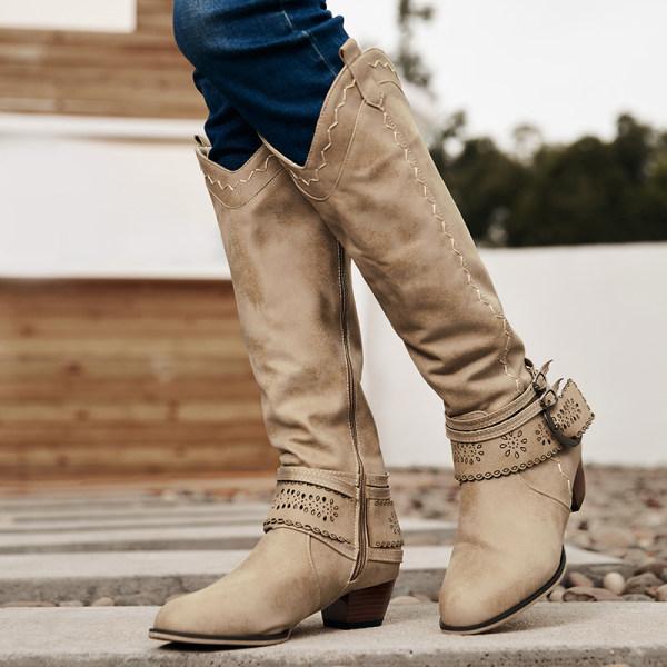 Cowboylaarzen Met Blokhak Voor De Winter | Decoratieve Gesp