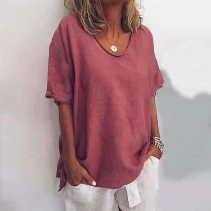 Elisa | Zomerse Blouse Met Losse Pasvorm | Korte Mouw