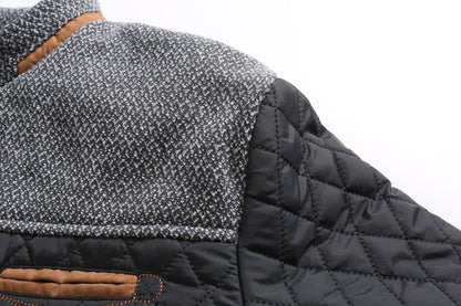 Klassieke Gewatteerde Jas Met Drukknoop Voor Heren | Winter