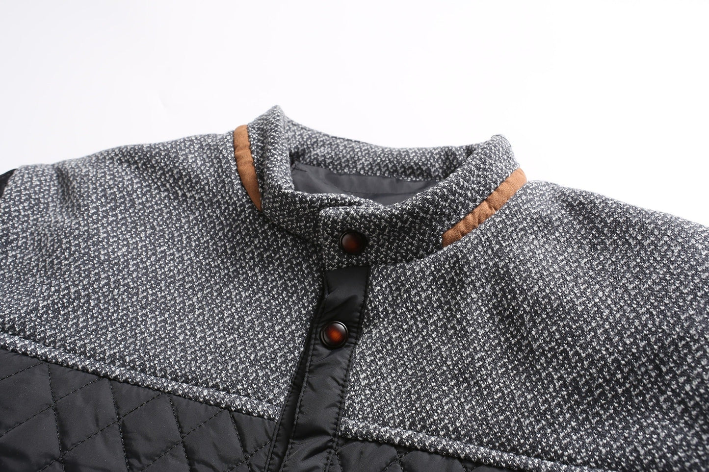 Klassieke Gewatteerde Jas Met Drukknoop Voor Heren | Winter