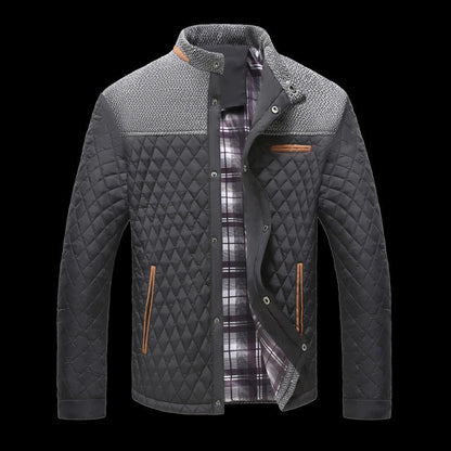 Klassieke Gewatteerde Jas Met Drukknoop Voor Heren | Winter
