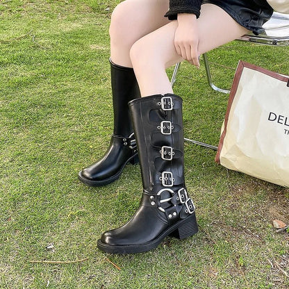 Stijlvolle Winterlaarzen Met Gesp | Blokhakken