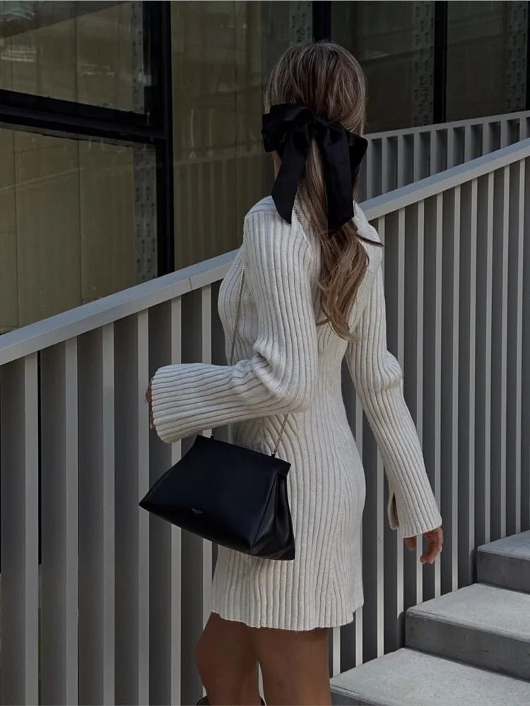 Gebreide Mini-Jurk Met Ronde Hals | Herfst