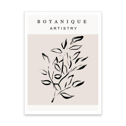 Boho Botanische Bladeren Canvas -  Abstracte Wanddecoratie