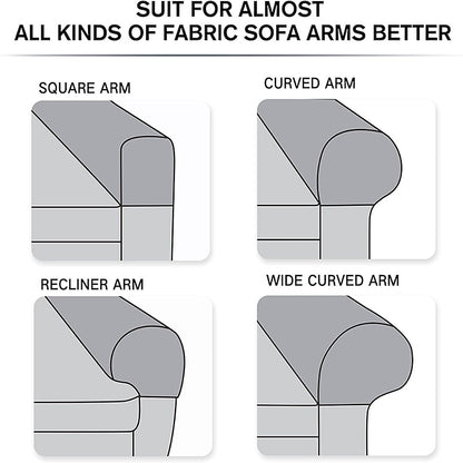 Stretch Armleuninghoezen – Spandex Hoezen voor Stoelen & Fauteuils, Set van 2, Bordeaux